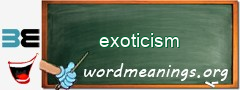 WordMeaning blackboard for exoticism